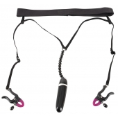 Женские вибростринги с зажимами для половых губ Spreader String with Vibrator - Orion - купить с доставкой в Одинцово