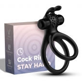 Черное эрекционное виброкольцо с подхватом мошонки Stay Hard - Boys of Toys - в Одинцово купить с доставкой