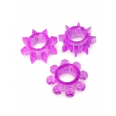 Набор из 3 лиловых эрекционных колец различной формы - Erowoman-Eroman - в Одинцово купить с доставкой