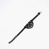 Черный чокер с клепками и золотистой фурнитурой - Crazy Handmade - купить с доставкой в Одинцово