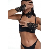 Фигурный набор для БДСМ-игр с узорами и золотистой фурнитурой - Crazy Handmade - купить с доставкой в Одинцово