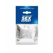 Прозрачное эластичное эрекционное кольцо с 6 шариками - Sex Expert - в Одинцово купить с доставкой