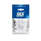 Прозрачное эрекционное кольцо со стимулирующими шариками - Sex Expert - в Одинцово купить с доставкой