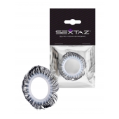 Эластичное эрекционное колечко с черными «ресничками» - Sextaz - в Одинцово купить с доставкой