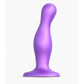 Фиолетовая насадка Strap-On-Me Dildo Plug Curvy size M - Strap-on-me - купить с доставкой в Одинцово