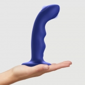 Синяя насадка-стимулятор Strap-On-Me Tapping Dildo Wave - Strap-on-me - купить с доставкой в Одинцово