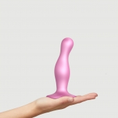 Розовая насадка Strap-On-Me Dildo Plug Curvy size M - Strap-on-me - купить с доставкой в Одинцово