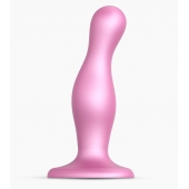 Розовая насадка Strap-On-Me Dildo Plug Curvy size M - Strap-on-me - купить с доставкой в Одинцово