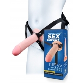 Мужской полый страпон на регулируемых ремешках - 22 см. - Sex Expert - купить с доставкой в Одинцово