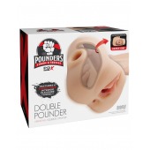 Телесный мастурбатор с вибрацией Double Pounder Vibrating Squeeze Stroker - Pipedream - в Одинцово купить с доставкой