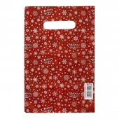 Красный подарочный новогодний пакет с вырубной ручкой (20х30 см) - Сима-Ленд - купить с доставкой в Одинцово