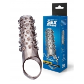 Дымчатая насадка на пенис с шипами и выпуклостями - 12 см. - Sex Expert - в Одинцово купить с доставкой