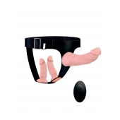 Женский страпон с 3 насадками и вибрацией - Erowoman-Eroman - купить с доставкой в Одинцово