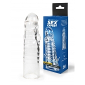 Прозрачная закрытая насадка на член - 15 см. - Sex Expert - в Одинцово купить с доставкой