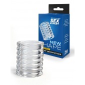 Прозрачная сквозная насадка на пенис с ребрышками - Sex Expert - в Одинцово купить с доставкой