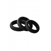 Набор из 3 черных эрекционных колец Smooth Silicone Cockring Pack - Dream Toys - в Одинцово купить с доставкой