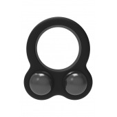 Черное эрекционное кольцо с утяжелителями Cockring Dual Weight - Dream Toys - в Одинцово купить с доставкой
