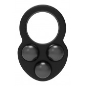 Черное эрекционное кольцо с утяжелителями - Dream Toys - в Одинцово купить с доставкой