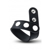 Черное эрекционное кольцо на кнопках - Blush Novelties - в Одинцово купить с доставкой