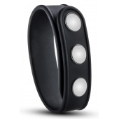 Черное эрекционное кольцо на кнопках - Blush Novelties - в Одинцово купить с доставкой