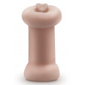 Телесный люминесцентный двусторонний мастурбатор Tasha - Blush Novelties - в Одинцово купить с доставкой