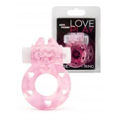 Розовое эрекционное виброкольцо в форме зайчика - 1137 - в Одинцово купить с доставкой