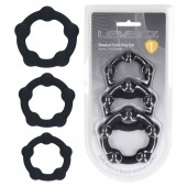 Набор из 3 эрекционных колец Beaded Silicone Cockring Set - Shots Media BV - в Одинцово купить с доставкой