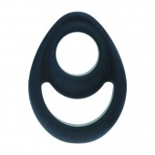 Черное эрекционное кольцо Double Ergo Silicone Cockring - Shots Media BV - в Одинцово купить с доставкой