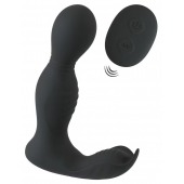Черная анальная пробка с вибрацией, вращением и пультом ДУ RC Butt Plug with 2 Functions - Orion - в Одинцово купить с доставкой