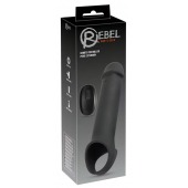 Черная вибронасадка для пениса с хомутом для мошонки и пультом ДУ Remote Controlled Penis Extension - Orion - в Одинцово купить с доставкой