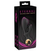 Черный вибратор-кролик с функцией расширения Inflatable Rabbit Vibrator - 18,3 см. - Orion
