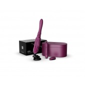 Фиолетовая секс-машина с функцией нагрева, насадками и присоской Sesh - Zalo - купить с доставкой в Одинцово