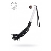 Плеть с белой рукоятью и чёрными хлыстами - 50 см. - Pecado - купить с доставкой в Одинцово