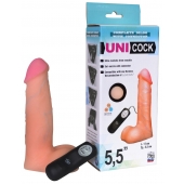 Фаллическая насадка Харнесс UNICOCK 5,5  с вибрацией - 17 см. - LOVETOY (А-Полимер) - купить с доставкой в Одинцово