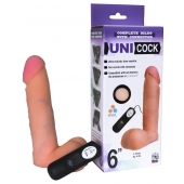 Фаллическая насадка Харнесс UNICOCK 6  с вибрацией - 18 см. - LOVETOY (А-Полимер) - купить с доставкой в Одинцово