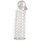 Прозрачная насадка на половой член с закрытой головкой и шипами - 12,5 см. - Toyfa Basic - в Одинцово купить с доставкой