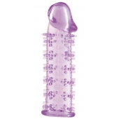 Гелевая фиолетовая насадка на фаллос с шипами - 12 см. - Toyfa Basic - в Одинцово купить с доставкой