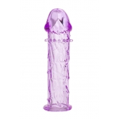 Гладкая фиолетовая насадка с усиками под головкой - 12,5 см. - Toyfa Basic - в Одинцово купить с доставкой