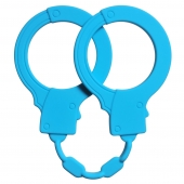 Голубые силиконовые наручники Stretchy Cuffs Turquoise - Lola Games - купить с доставкой в Одинцово