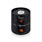 Массажная свеча с ароматом клубники Bougie de Massage Gourmande Fraise - 80 мл. - Plaisir Secret - купить с доставкой в Одинцово