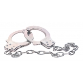 Наручники из металла с длинной цепочкой CHROME HANDCUFFS METAL HANDCUFFS W. KEY - NMC - купить с доставкой в Одинцово