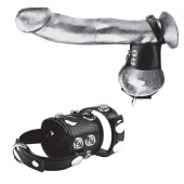 Утяжка на пенис и мошонку Cock Ring With 1.5  Ball Stretcher And Optional Weight Ring - BlueLine - купить с доставкой в Одинцово