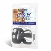 Утяжка на пенис с клёпками Duo Snap Cock And Ball Ring - BlueLine - купить с доставкой в Одинцово