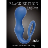 Синее эрекционное кольцо с анальной пробкой Double Pleasure Anal Plug - Lola Games - в Одинцово купить с доставкой
