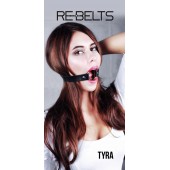 Чёрный кожаный чокер-кляп Tyra Black - Rebelts - купить с доставкой в Одинцово