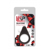 Чёрное эрекционное кольцо LIT-UP SILICONE STIMU RING 1 BLACK - Dream Toys - в Одинцово купить с доставкой