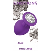 Большая фиолетовая анальная пробка Emotions Cutie Large с прозрачным кристаллом - 10 см. - Lola Games - купить с доставкой в Одинцово