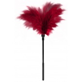 Пластиковая метелочка с красными пёрышками Small Feather Tickler - 32 см. - Blush Novelties - купить с доставкой в Одинцово