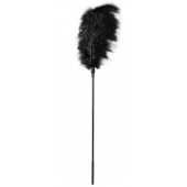Стек с большим чёрным пером Large Feather Tickler - 65 см. - Blush Novelties - купить с доставкой в Одинцово