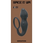 Серое эрекционное кольцо Sensation с анальным стимулятором - Lola Games - в Одинцово купить с доставкой
